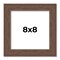 8x8 Wide Barnwood Picture Frame with UV-Resistant Acrylic & Acid Free Backing, Available in 6 Paint Finishes - Grey, Brown, White, and Black